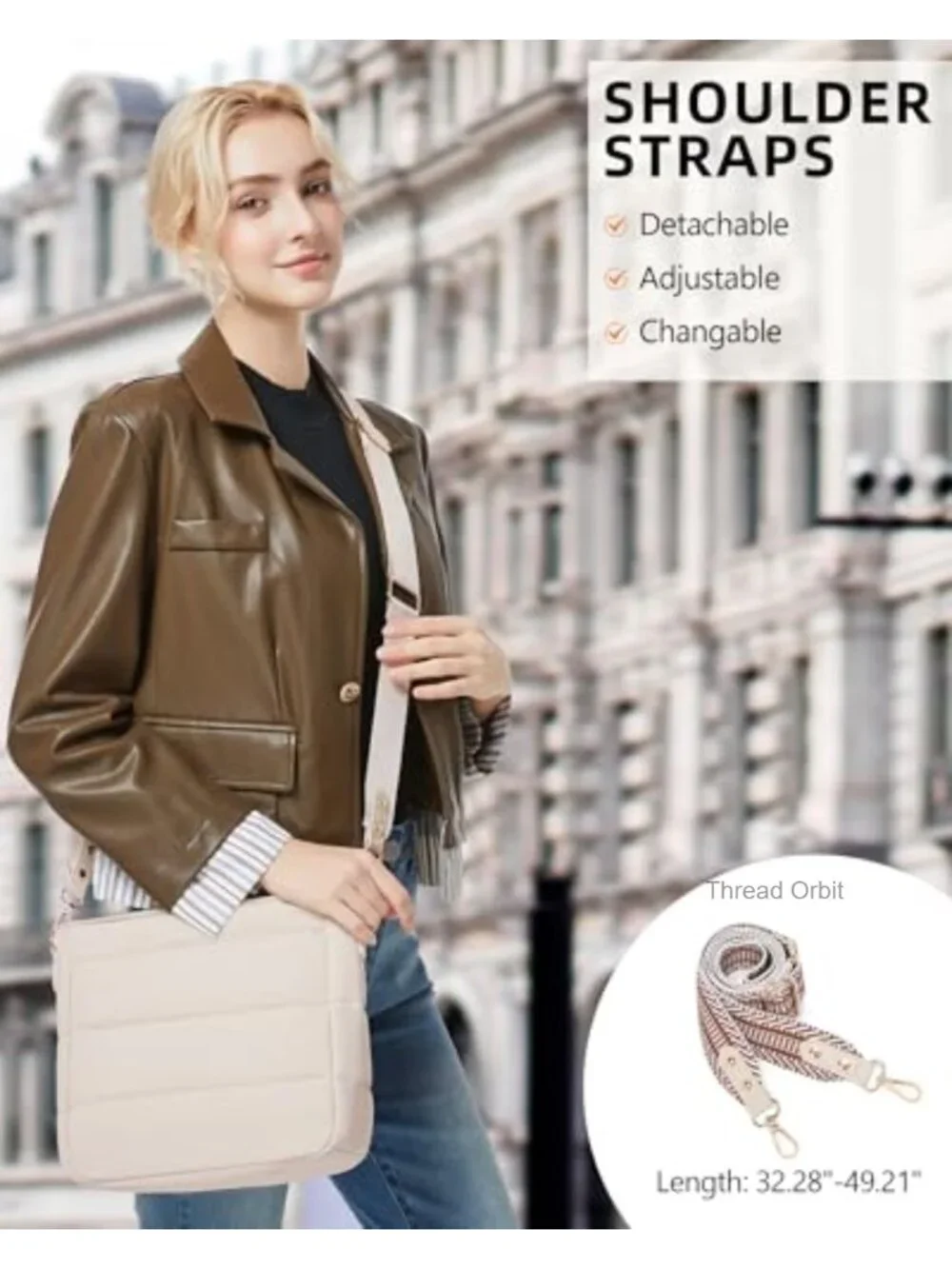 Women's Puffer Quilted Crossbody Hobo Bag with Coin Wallet, 2 Straps